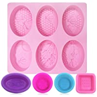 5 moldes para hacer jabón- de silicona de grado alimenticio- de FineGood- para magdalenas- magdalenas- moldes para…